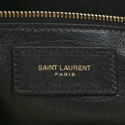 Saint Laurent Shearling Lambskin Quilted Sade Puffer Envelope Clutch Natural Beige 6 of 9