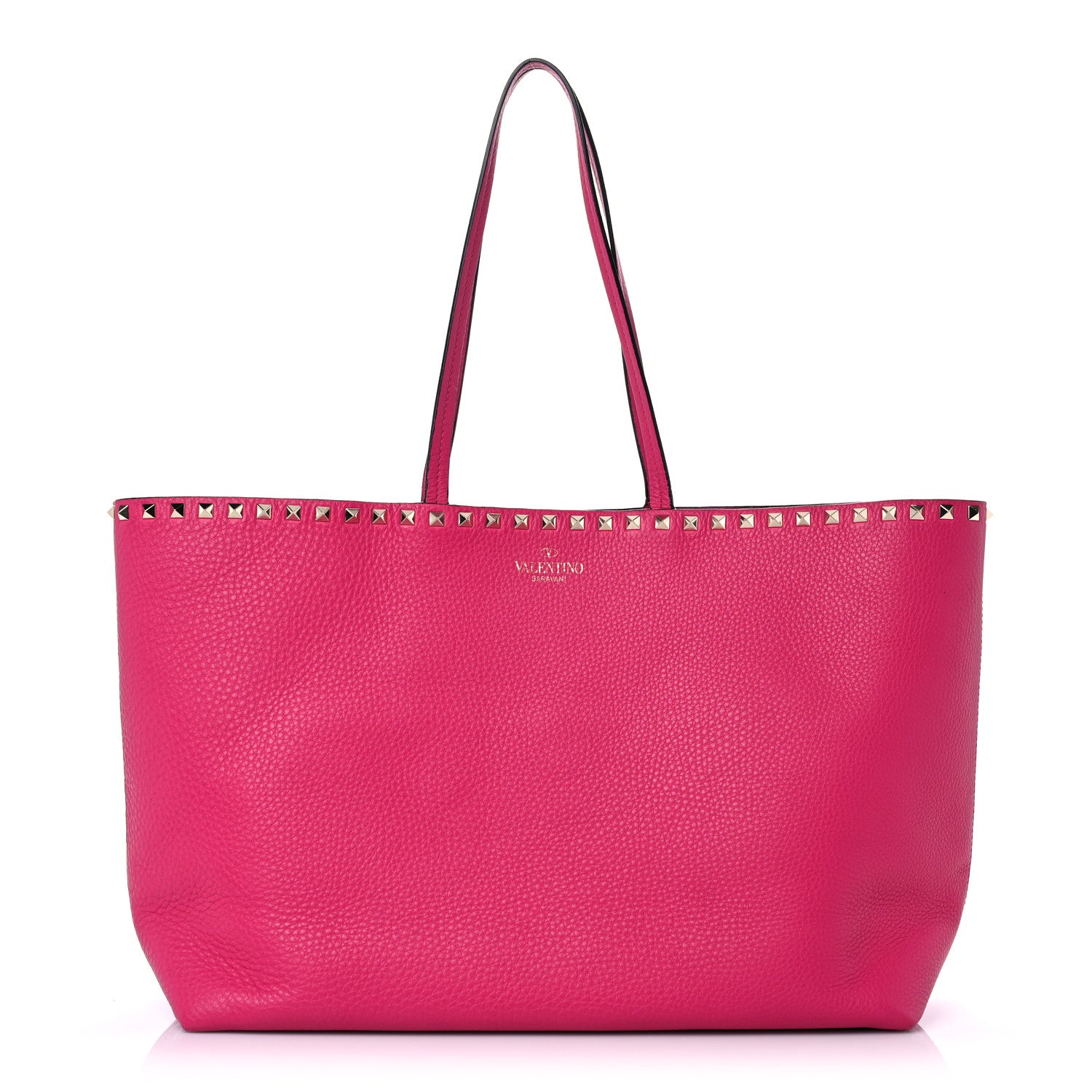 Valentino Garavani Grained Calfskin Rockstud Shoulder Tote Peony 1 of 18