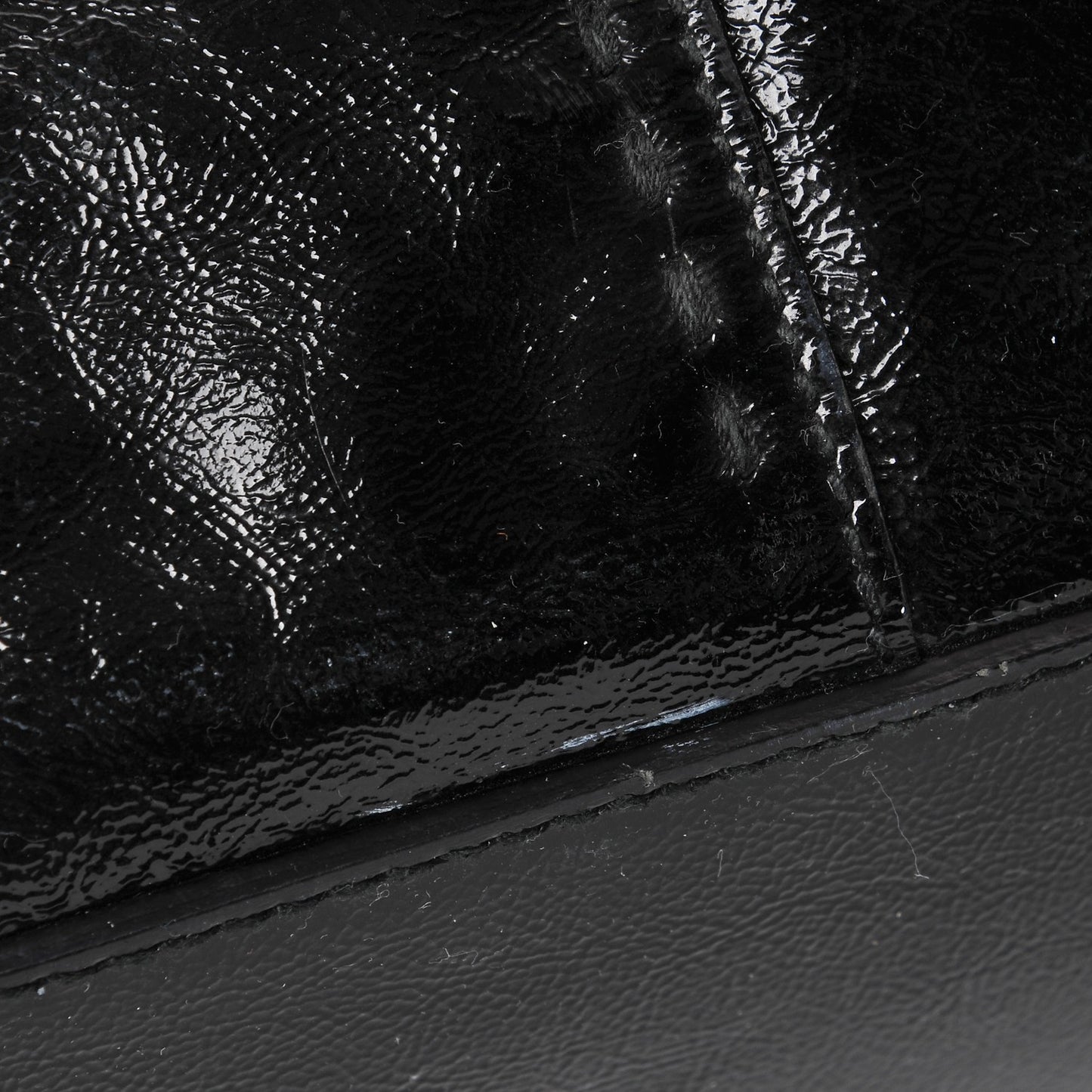 Patent Calfskin Oversized Muse Black