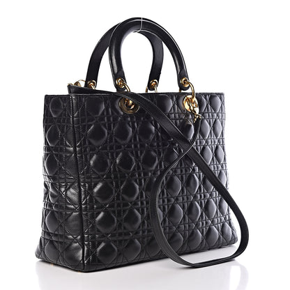 Christian Dior Lambskin Cannage Large Lady Dior Black 3 of 18