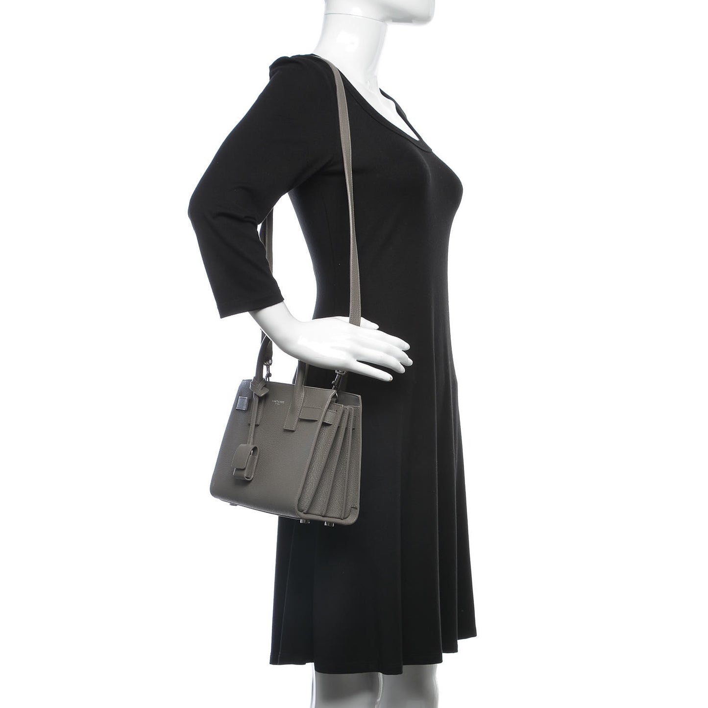 Grained Calfskin Nano Sac De Jour Fog