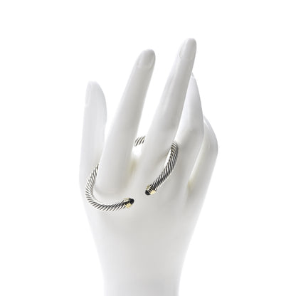 David Yurman Sterling Silver 14K Yellow Gold Black Onyx 5mm Cable Classics Petite Color Bracelet 2 of 4