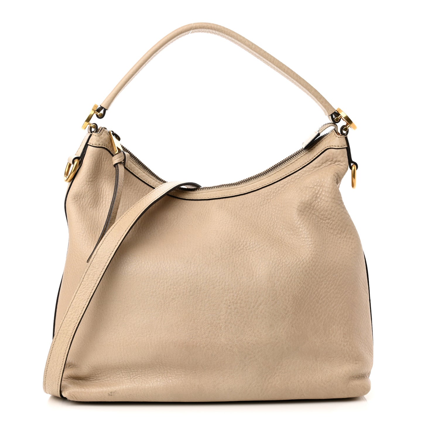 Pebbled Calfskin Small Miss GG Hobo Beige