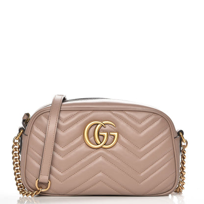 Gucci Calfskin Matelasse Small GG Marmont Chain Shoulder Bag Porcelain Rose 1 of 7