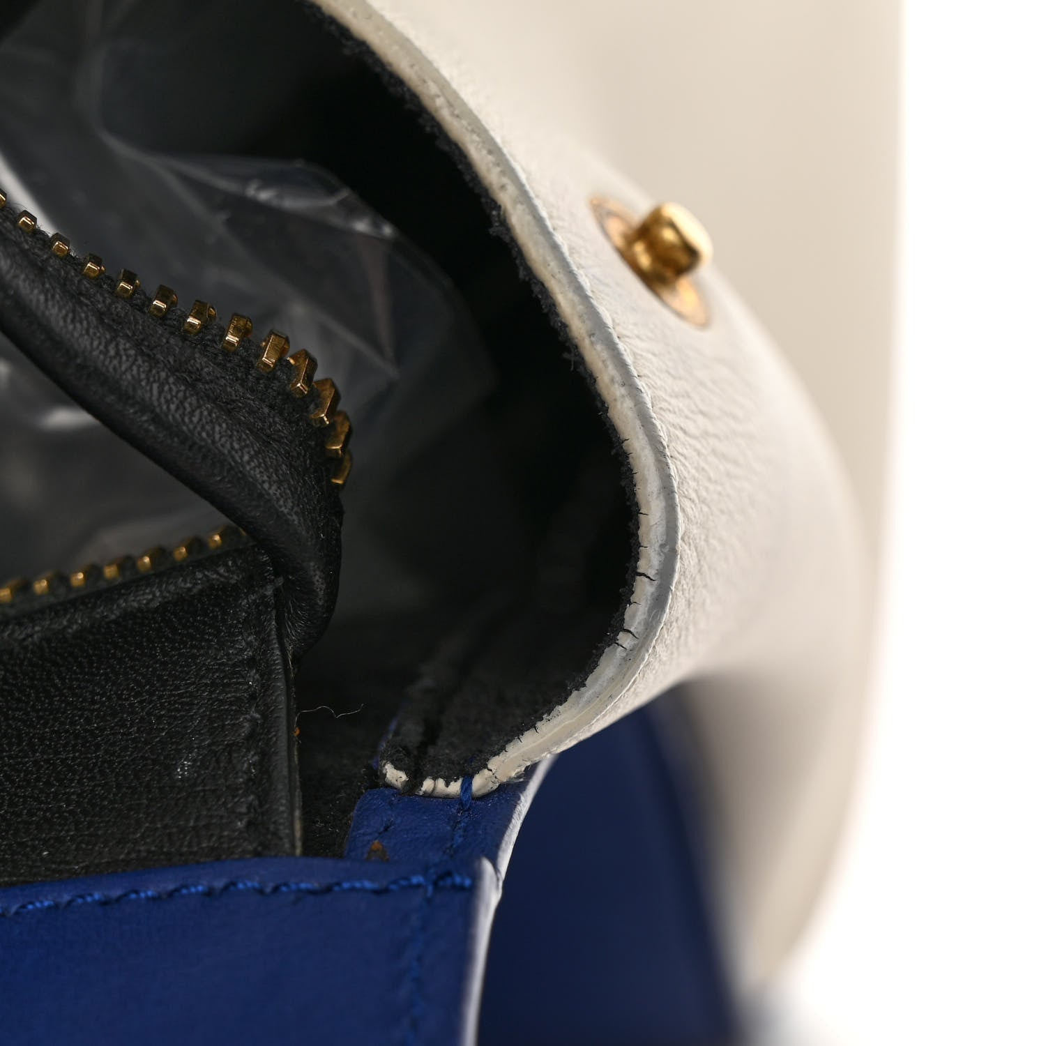 Saint Laurent Calfskin Small Cabas Rive Gauche Blue White Pink 13 of 13
