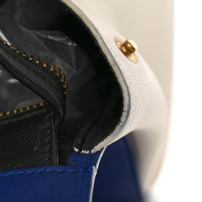 Saint Laurent Calfskin Small Cabas Rive Gauche Blue White Pink 13 of 13