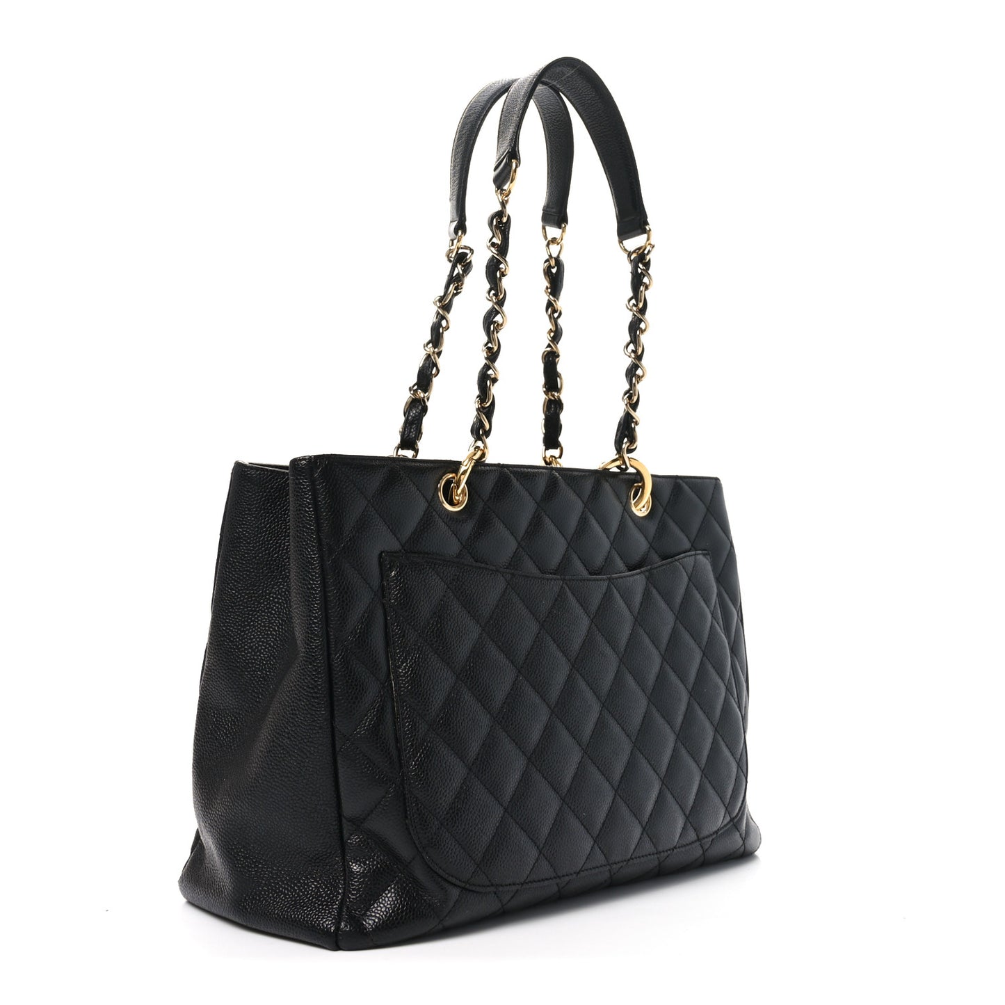 Caviar Quilted Grand Shopping Tote GST Black