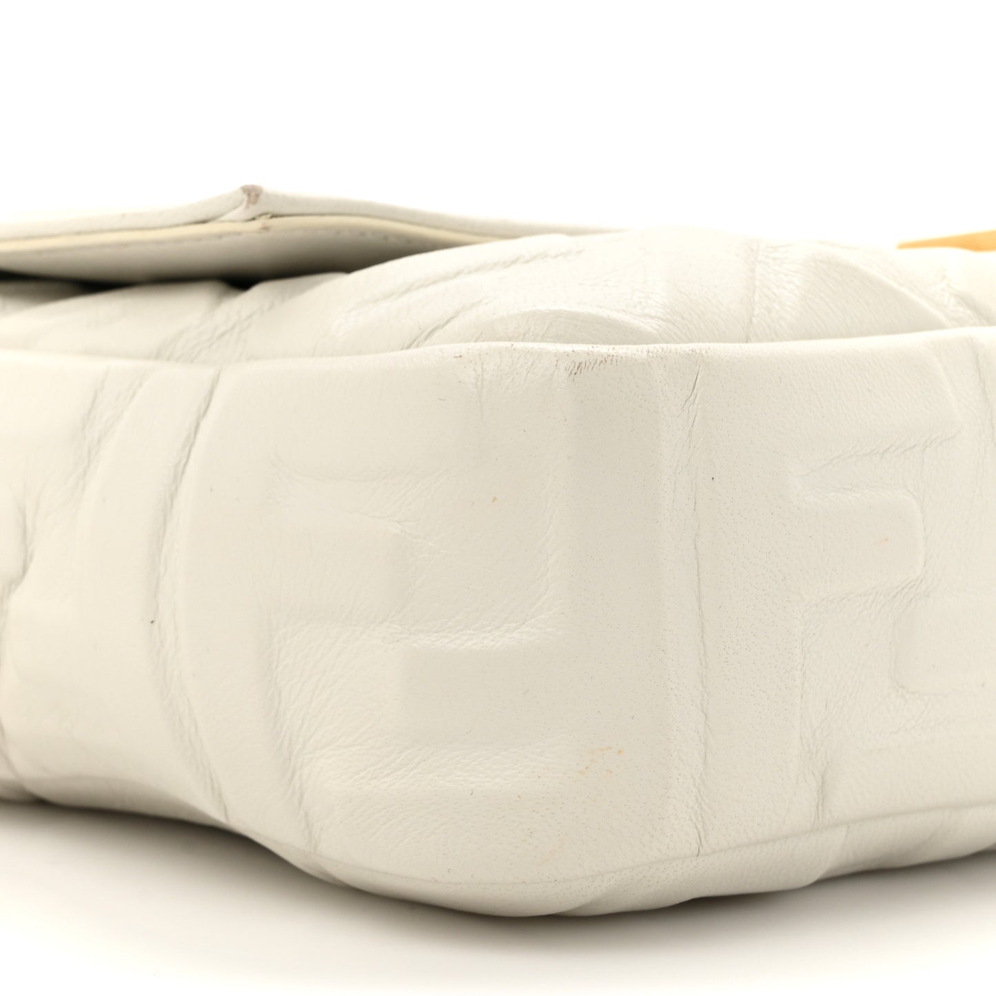 Nappa FF 1974 Embossed Baguette White