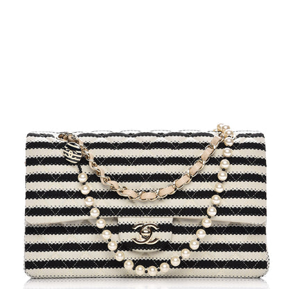Chanel Jersey Quilted Medium Coco Sailor Flap Black White 1 of 8