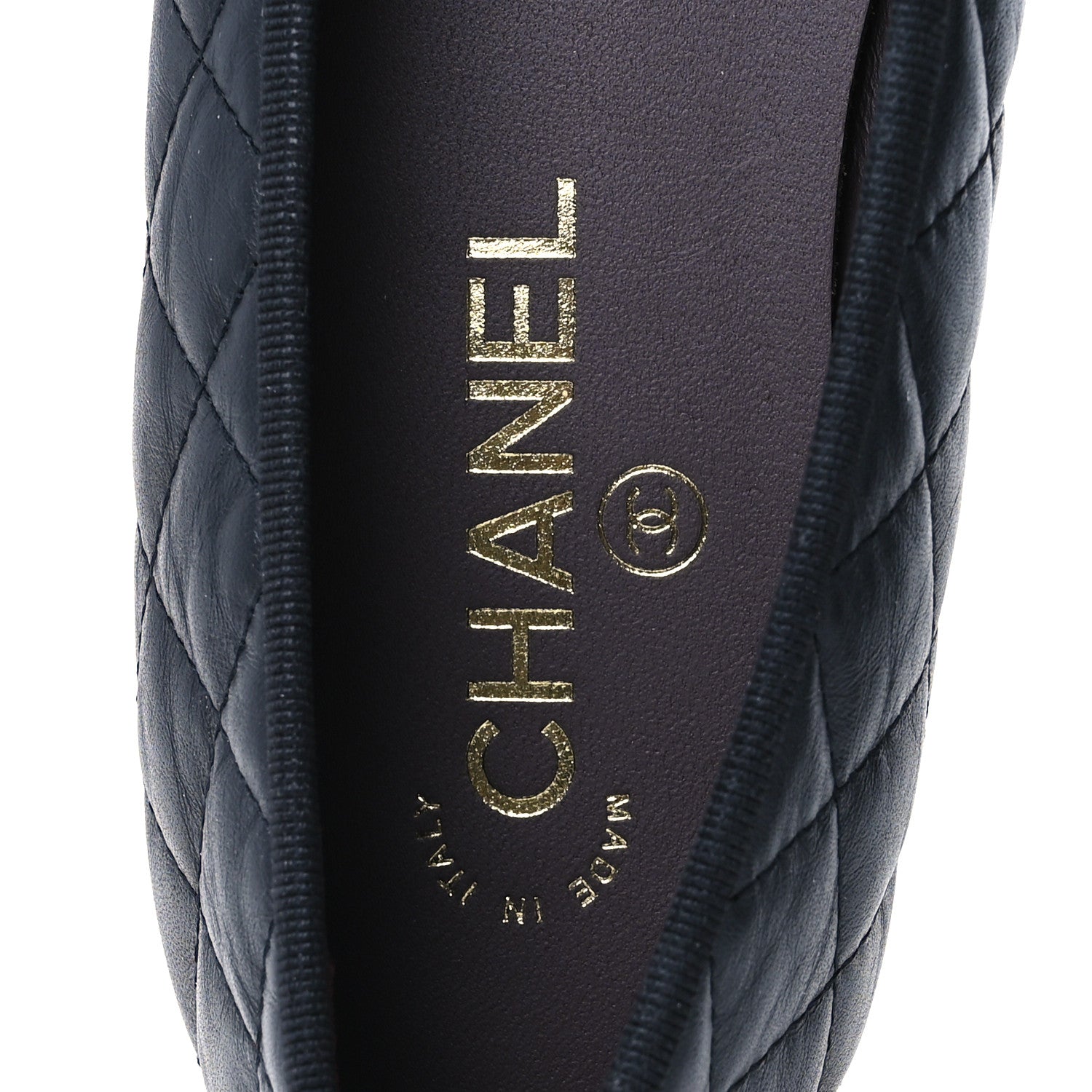 Chanel Aged Calfskin Quilted CC Cap Toe Ballerina Flats 40 Black 7 of 10