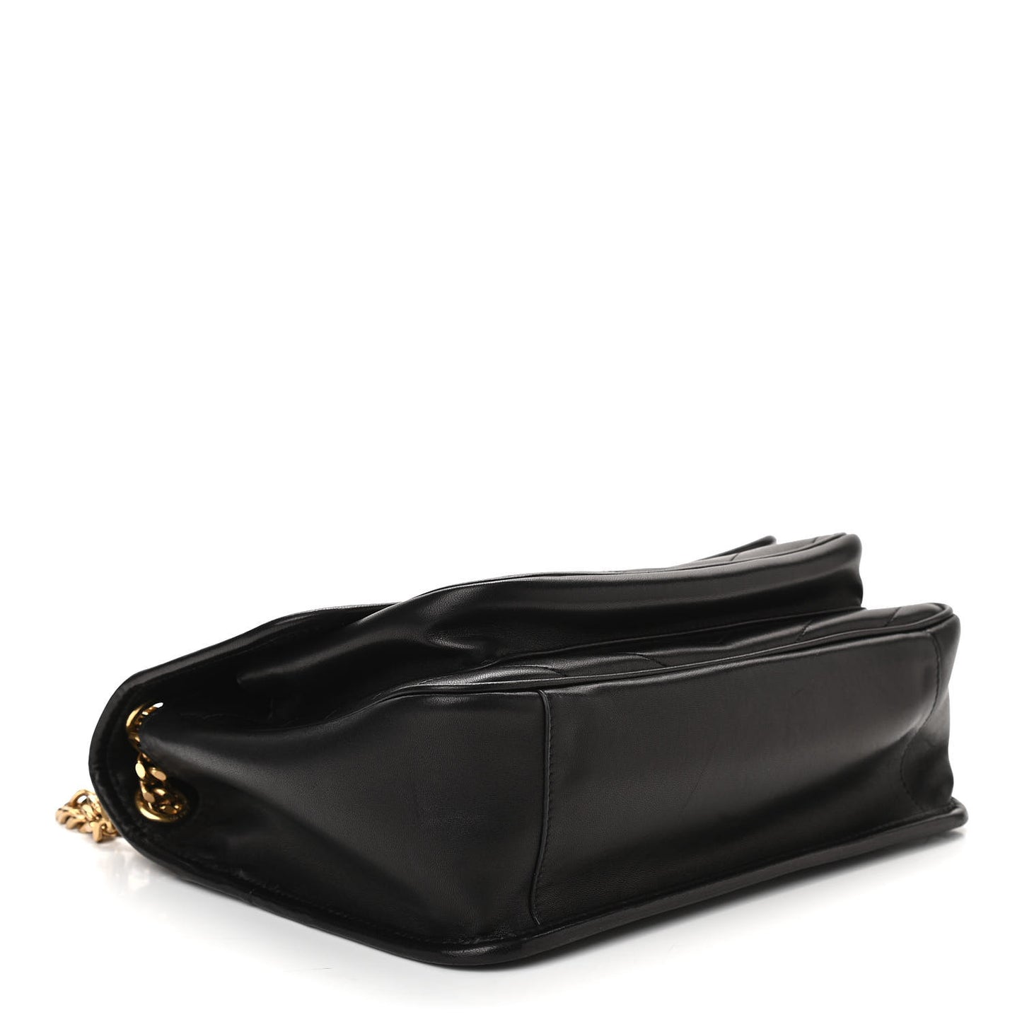 Lambskin Matelasse Monogram Medium Niki Chain Satchel Black