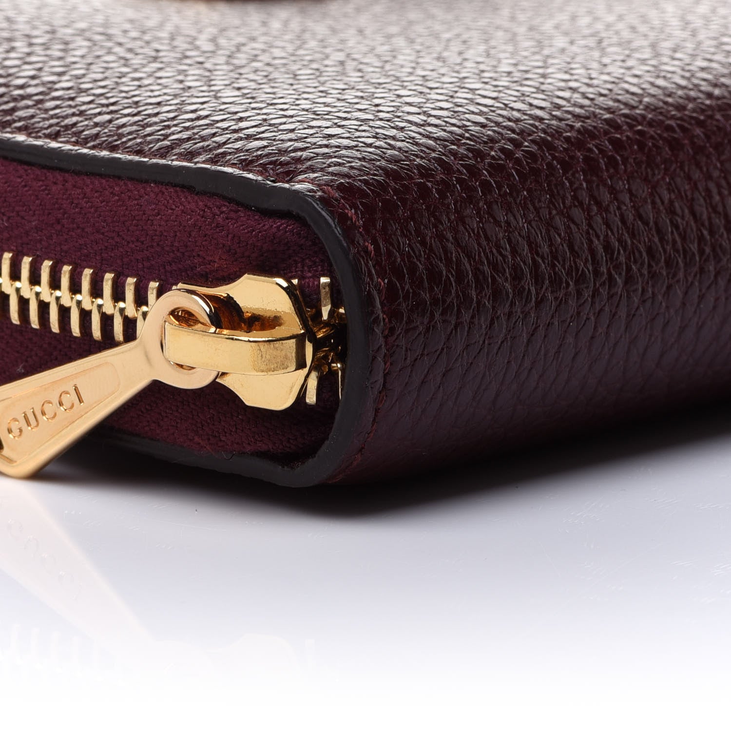 Gucci Grainy Calfskin Zumi Zip Around Wallet Vintage Bordeaux 8 of 10