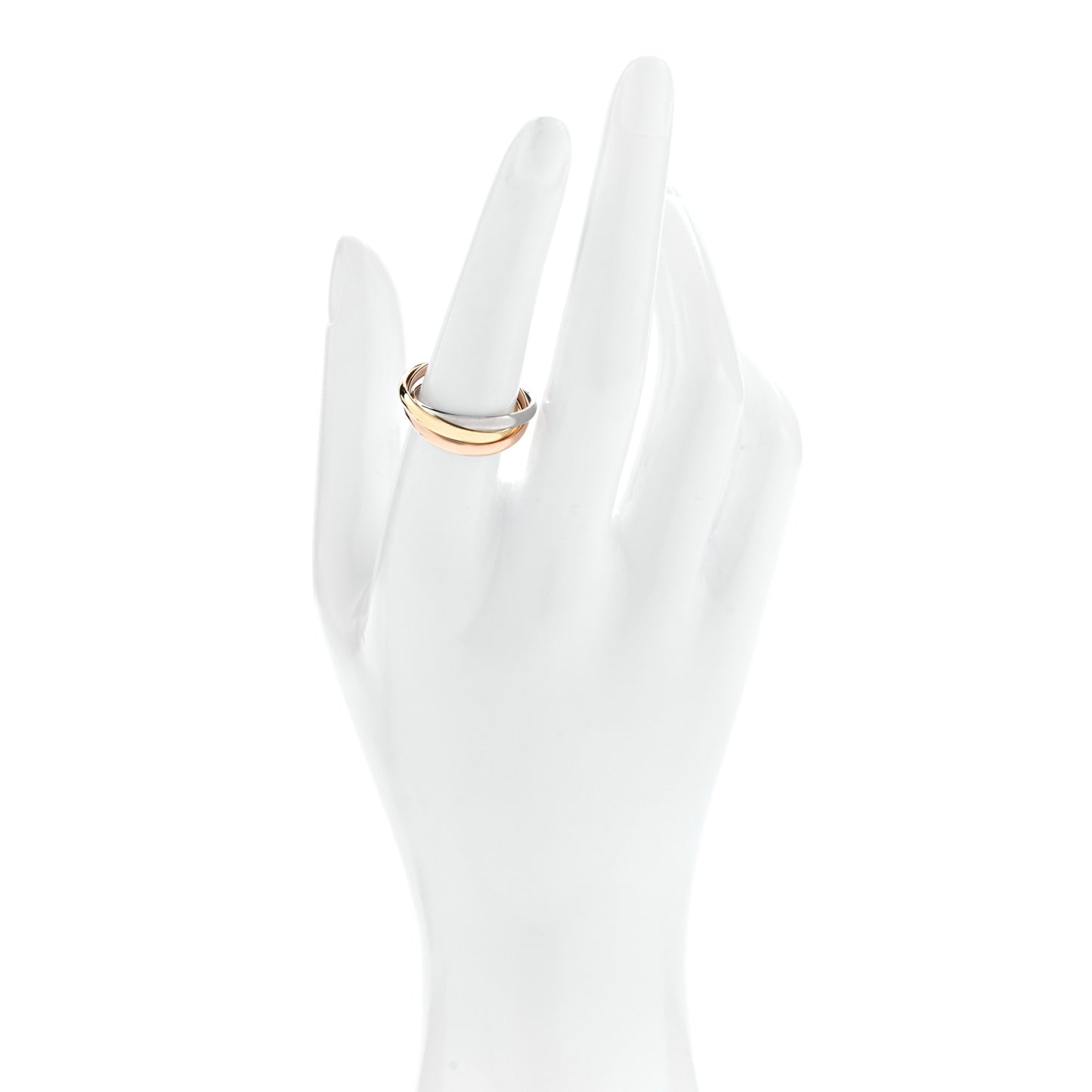 18K Pink Yellow White Gold Small Trinity Ring 54 7