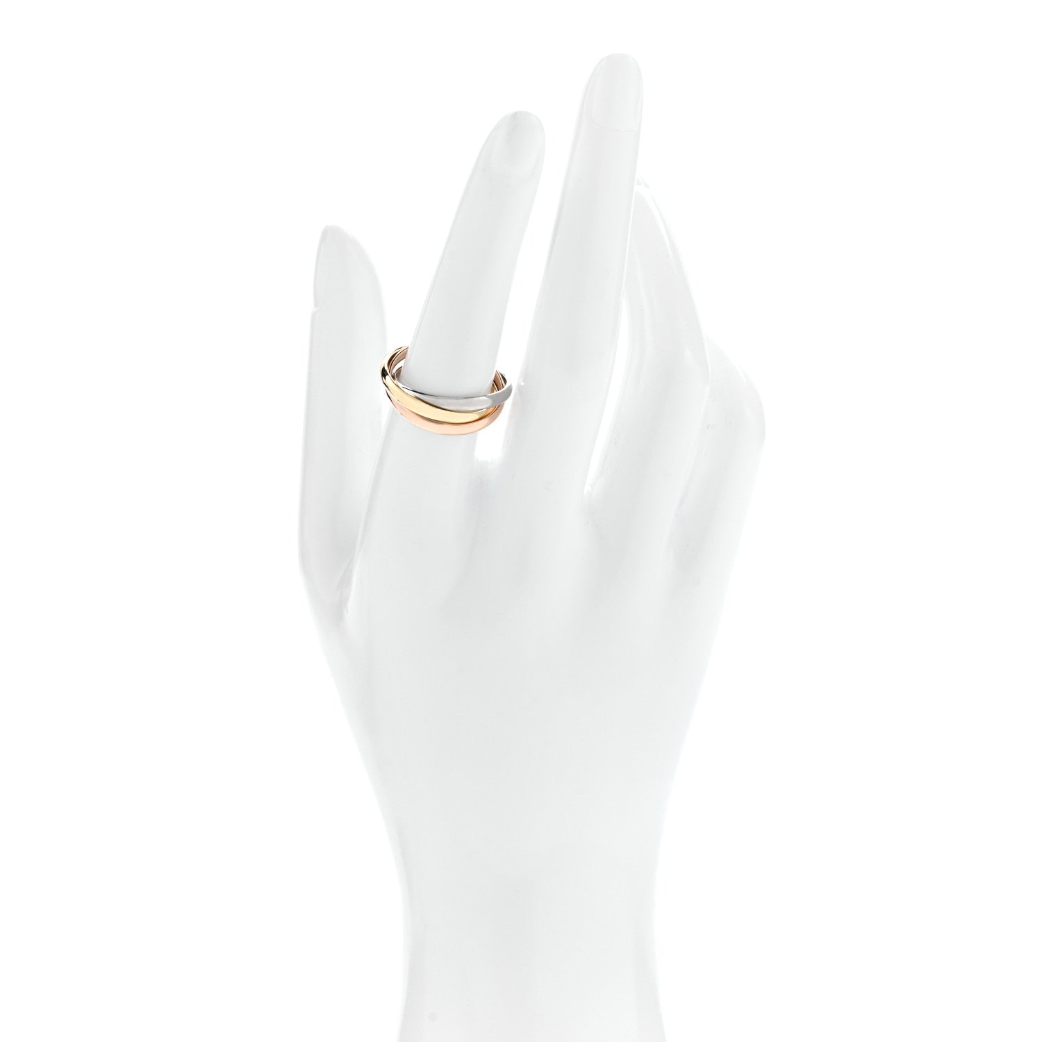 Cartier 18K Pink Yellow White Gold Small Trinity Ring 54 7 2 of 5
