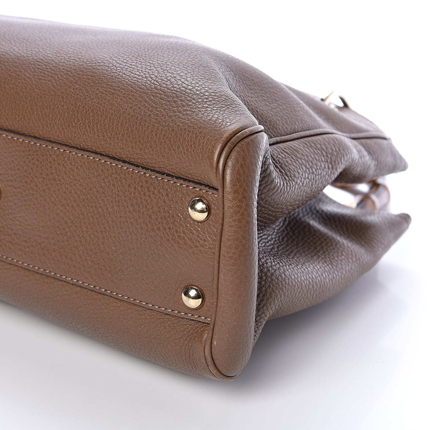 Calfskin Small Bamboo Shopper Tote Acero