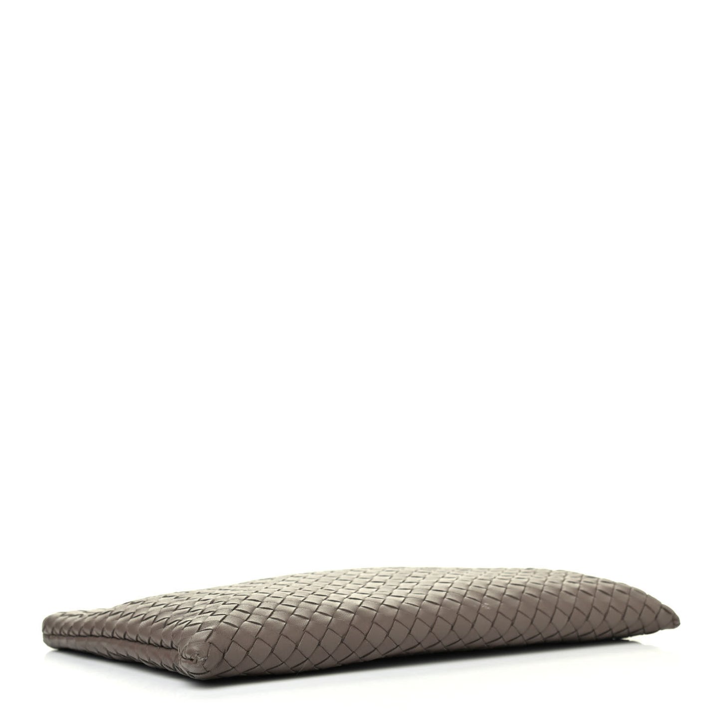 Nappa Intrecciato Large Flat Zip Billetto Pouch Mink