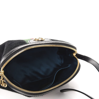 Gucci Suede Patent Web GG Small Ophidia Dome Shoulder Bag Black 5 of 10