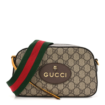 Gucci GG Supreme Monogram Web Neo Vintage Shoulder Bag Beige New Acero Crop 1 of 14