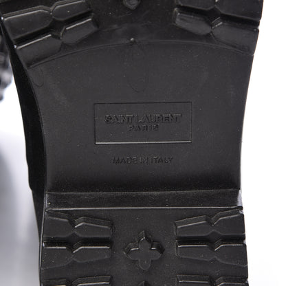 Saint Laurent Rubber Crystal Studded Festival Rain Boots 37 Black 7 of 11