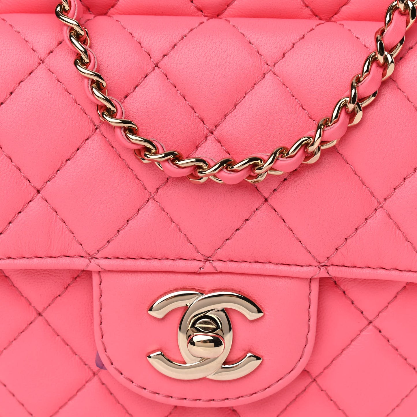Lambskin Quilted CC In Love Heart Bag Pink