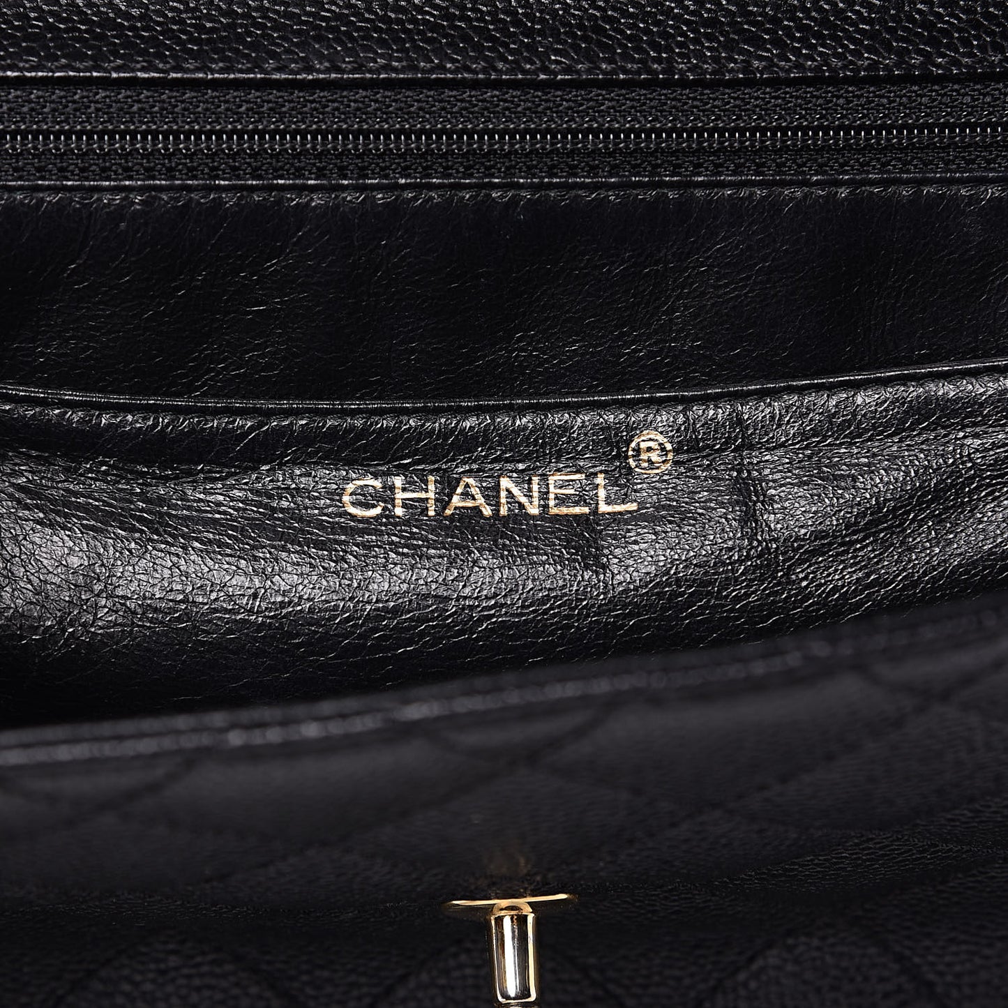 Caviar Quilted Jumbo Kelly Flap Black