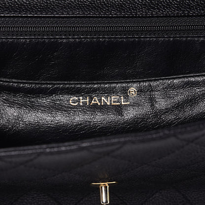 Chanel Caviar Quilted Jumbo Kelly Flap Black 6 of 13