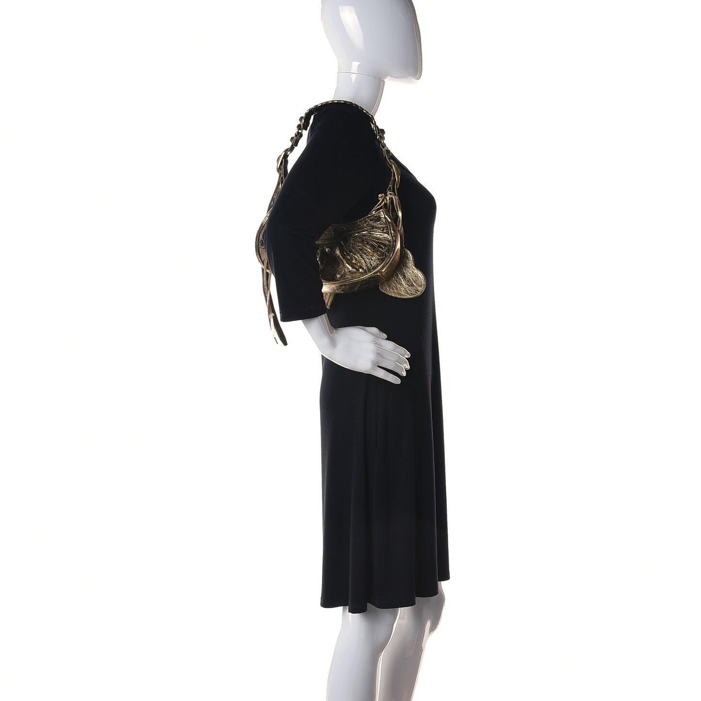 Metallic Agneau Arena Le Cagole Shoulder Bag XS Gold