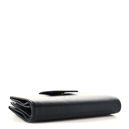Prada Saffiano Metal Tab Wallet Black 4 of 9
