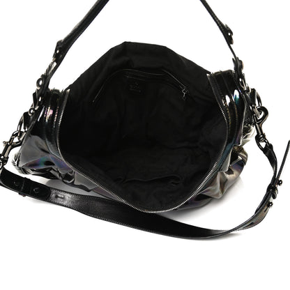 Gucci Iridescent Patent Medium Icon Bit Shoulder Bag Black 5 of 17