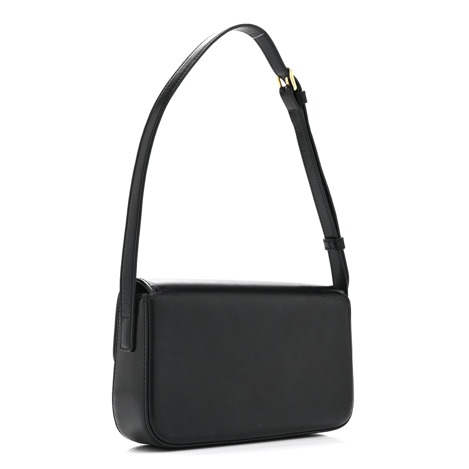 Celine Shiny Calfskin Triomphe Shoulder Bag Black 3 of 11