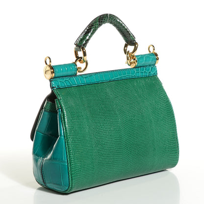 Dolce & Gabbana Crocodile Lizard Python Small Miss Sicily Satchel 3 of 7