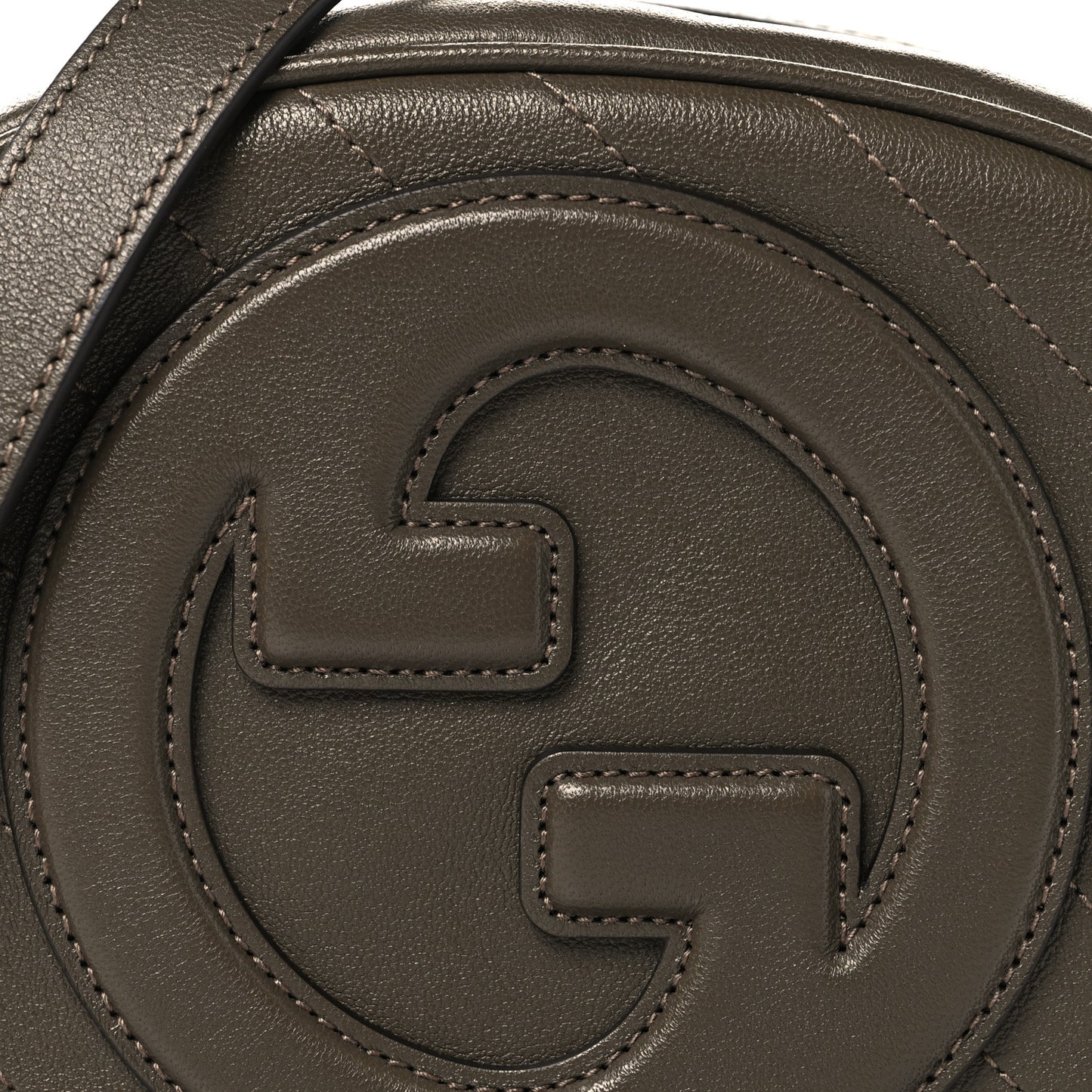 Sakai Be Green Calfskin Diagonal Stitched Mini Blondie Shoulder Bag Craclet Brown