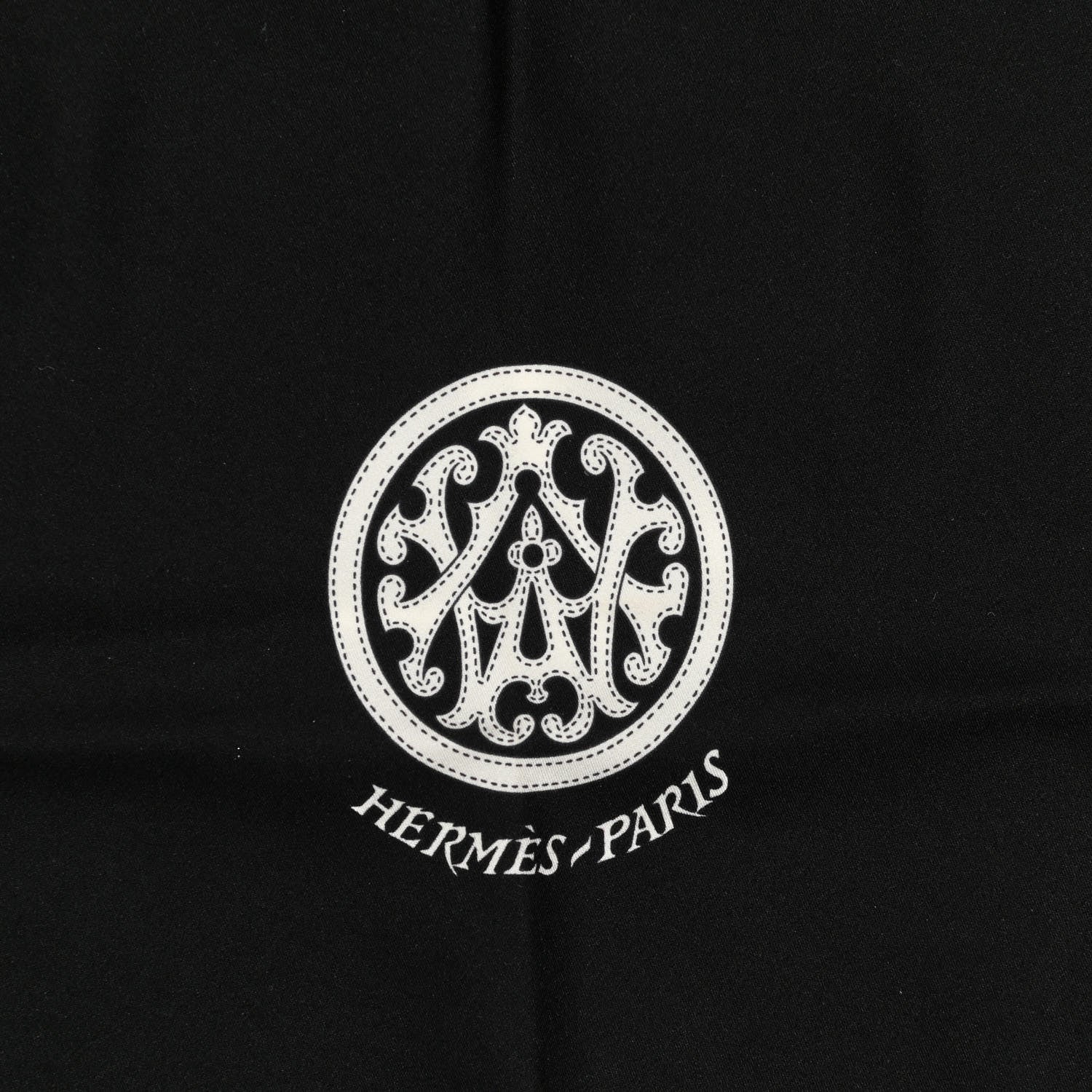 Hermes Silk Blason Losange Scarf MM Black White 2 of 3