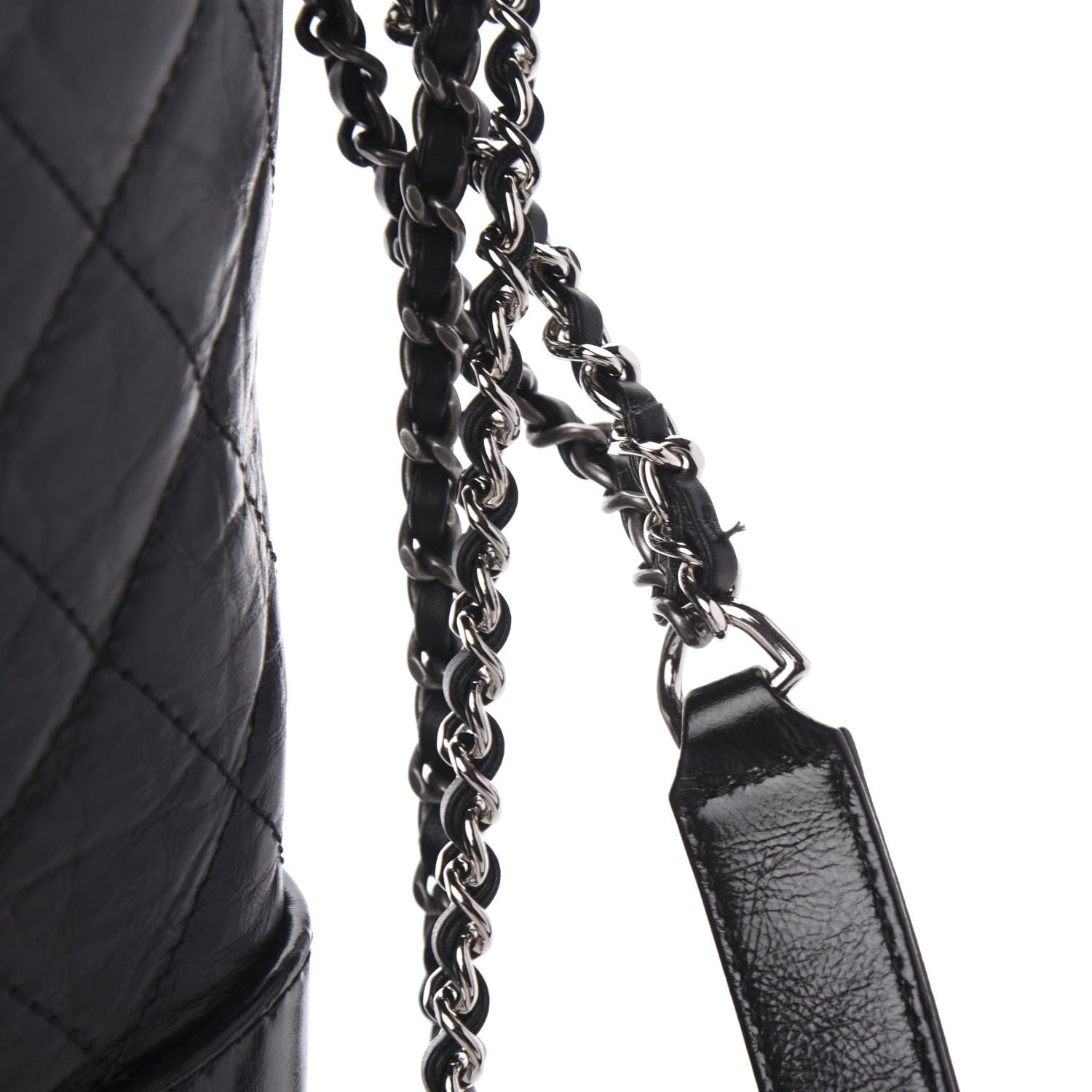 Chanel Aged Calfskin Quilted Large Gabrielle Hobo Black 10 of 11