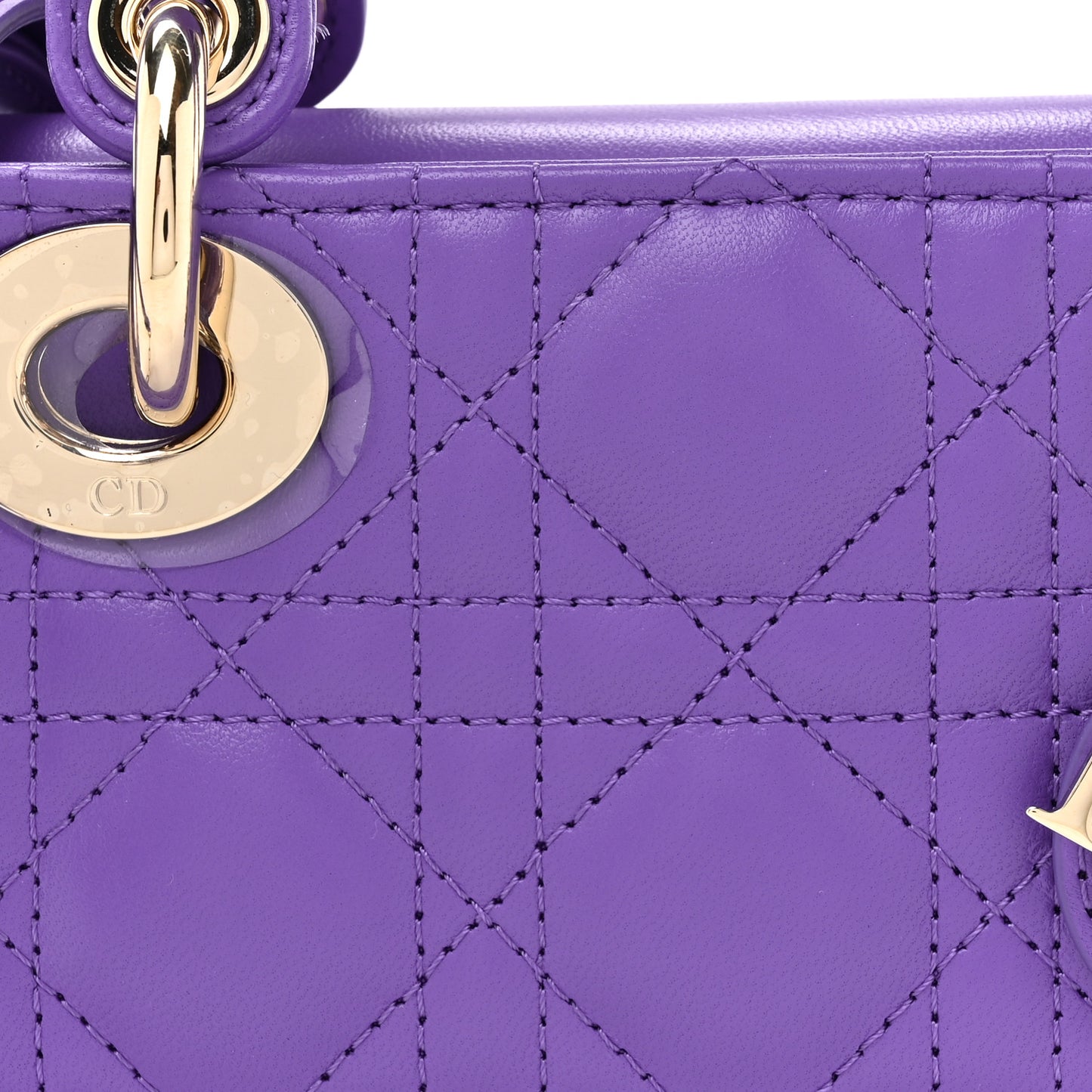 Lambskin Cannage Small Lady D-Joy Purple