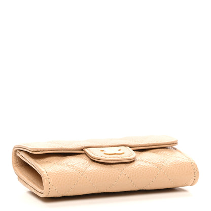 Chanel Caviar Quilted Flap Card Holder Wallet Beige 4 of 8