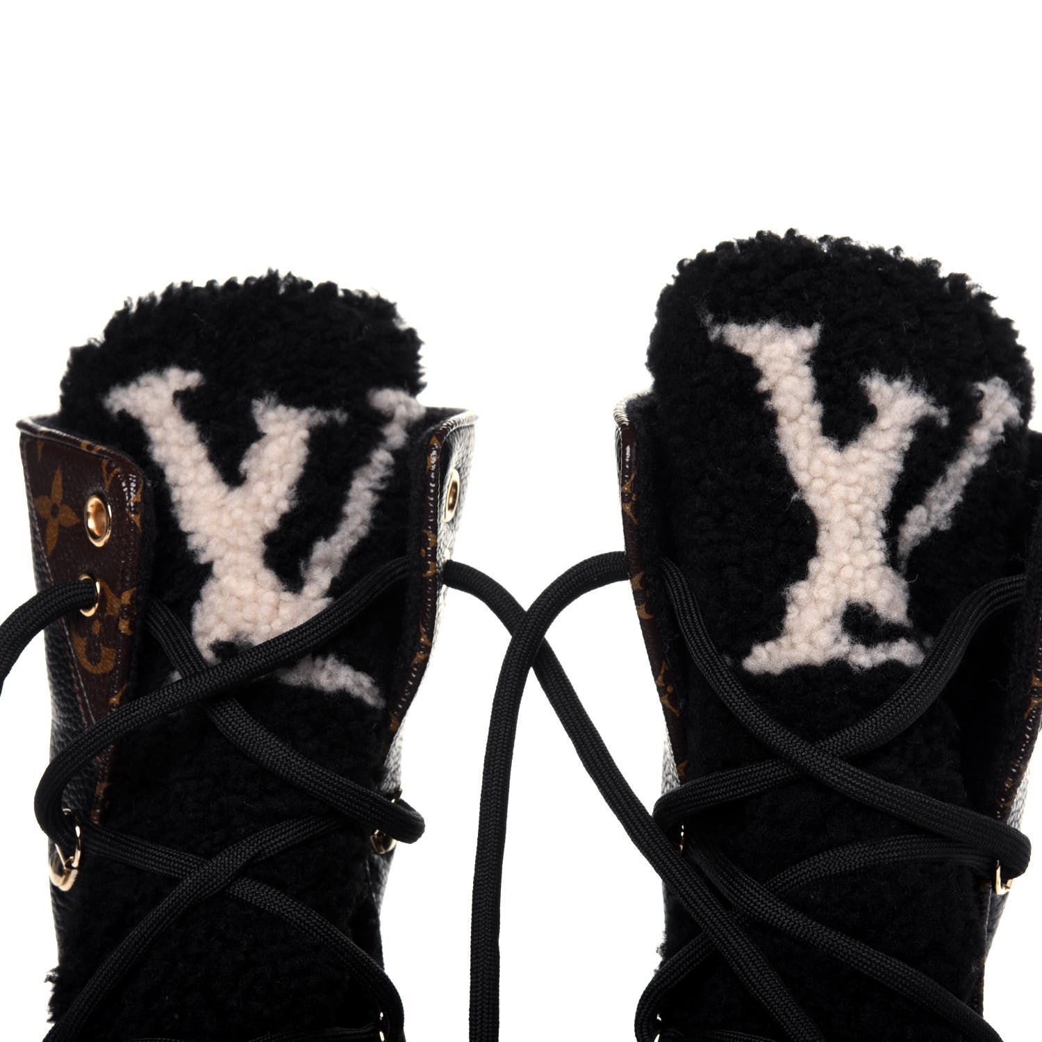 Louis Vuitton Grained Calfskin Shearling LV Beaubourg Ankle Boots 38 Black 10 of 10
