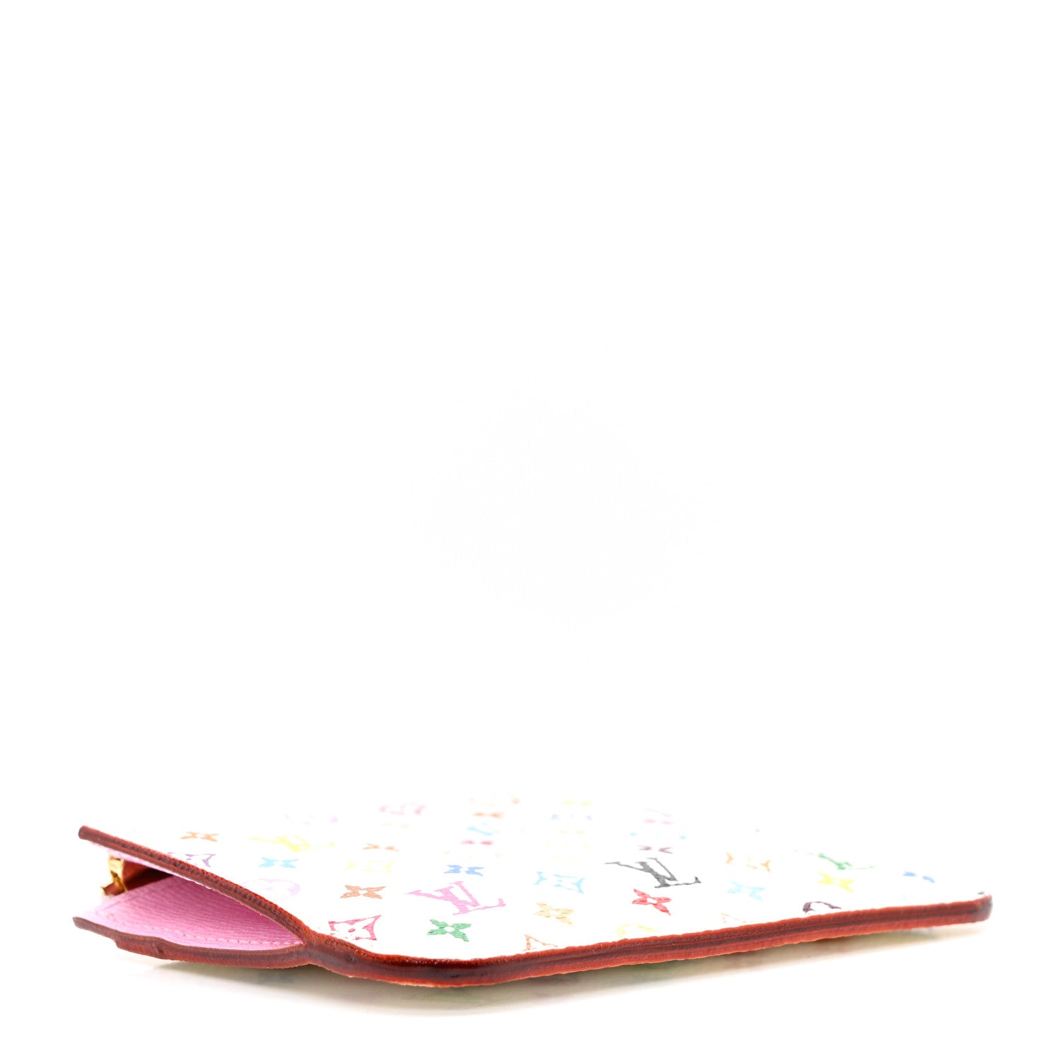 Louis Vuitton Monogram Multicolor Key Pouch White Litchi 4 of 6