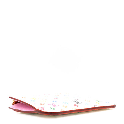 Louis Vuitton Monogram Multicolor Key Pouch White Litchi 4 of 6