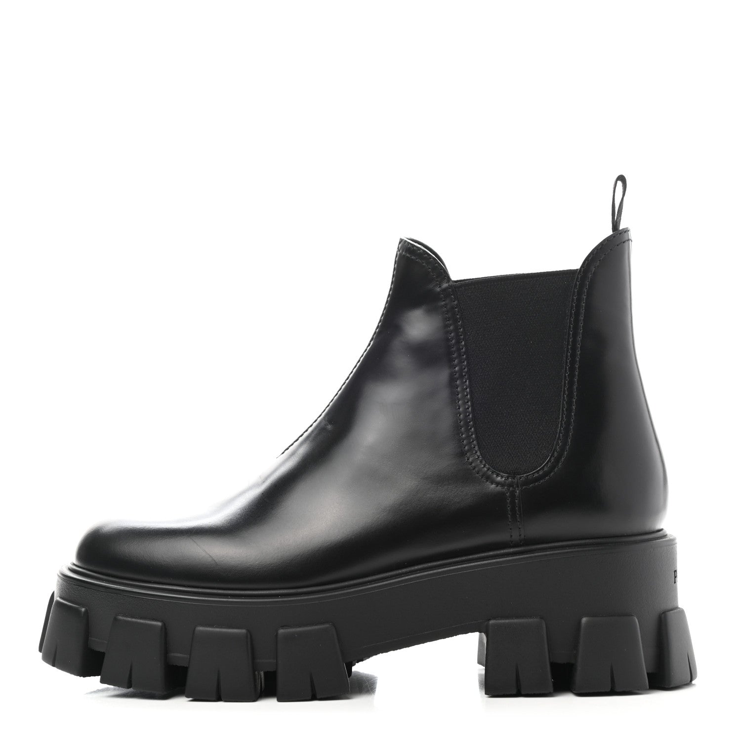 Prada Spazzolato Rois Monolith Chelsea 55mm Ankle Boots 39 39 Black 1 of 12