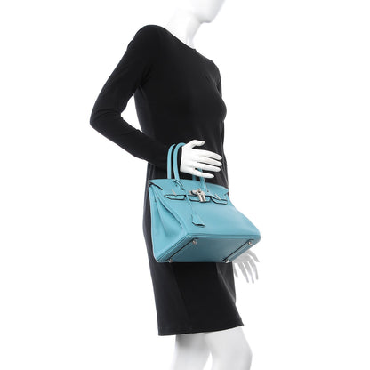 Hermes Taurillon Clemence Birkin 30 Bleu Saint Cyr 2 of 8