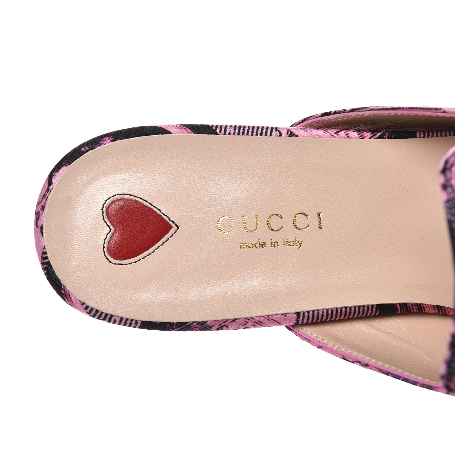 Gucci Silk Satin Saint Romain Womens Princetown Slippers 39.5 Pink Black 6 of 10