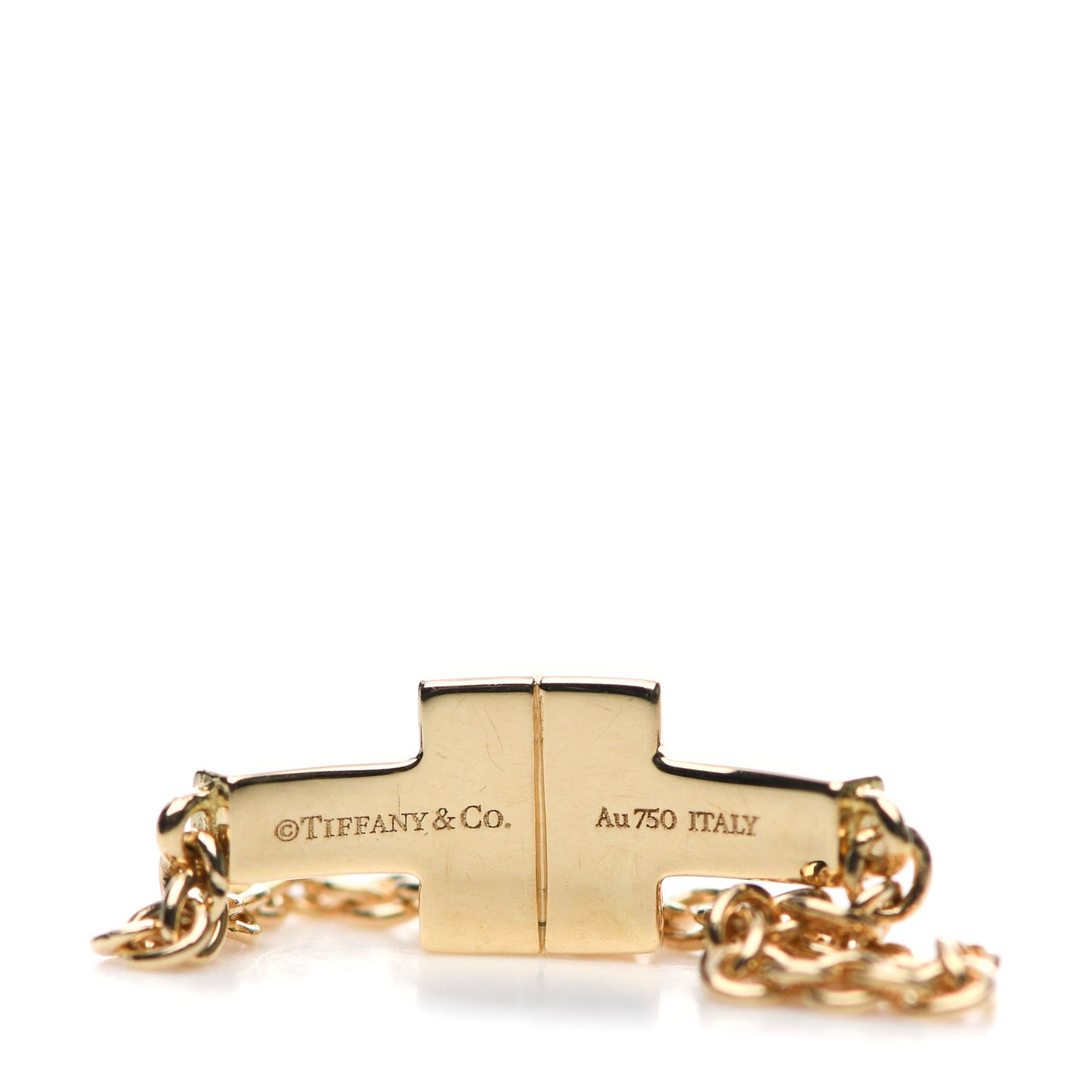 18K Yellow Gold Diamond T Chain Ring 51 5.75