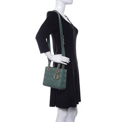 Christian Dior Lambskin Cannage Small My ABCDior Lady Dior Army Green 2 of 12