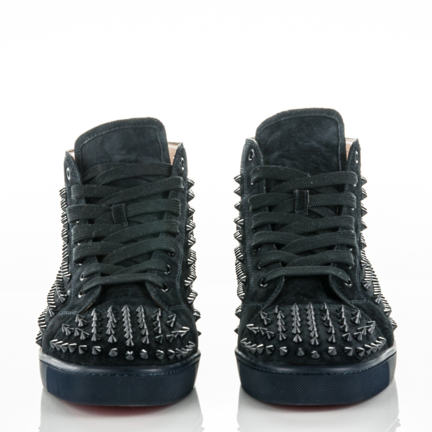 Christian Louboutin Mens Suede Louis Spikes Flat Sneakers 45 Nuit 2 of 8