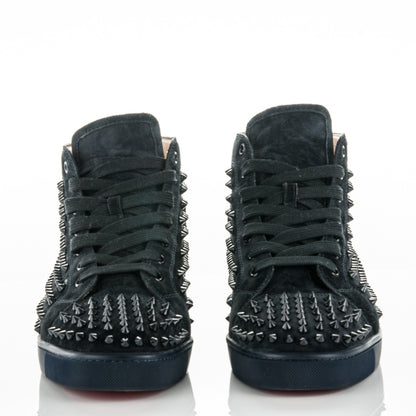 Christian Louboutin Mens Suede Louis Spikes Flat Sneakers 45 Nuit 2 of 8