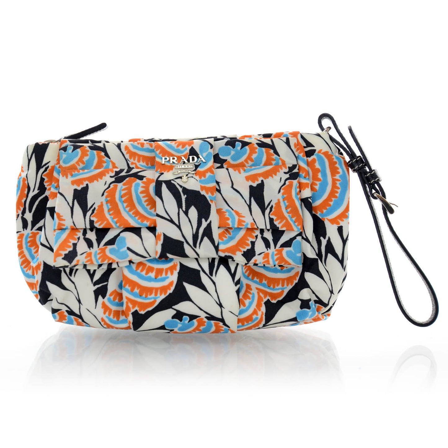 Tessuto Nylon Printed Clutch Wristlet Black Mimosa