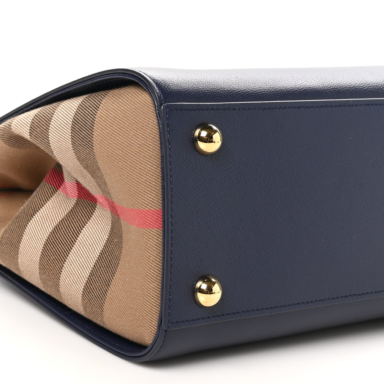 Burberry Calfskin Mega Check Small Banwell Tote Dark Canvas Blue 8 of 9