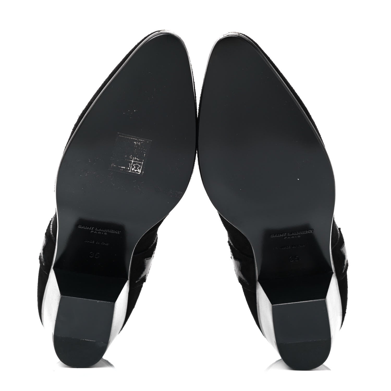 Saint Laurent Suede Rock 40 Stars Ankle Boots 35 Black 5 of 7