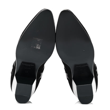 Saint Laurent Suede Rock 40 Stars Ankle Boots 35 Black 5 of 7